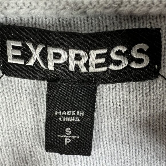 Express Womens S Oversized Merino Wool Blend Faux Fur Sweater Vest Knit Sleeves - Picture 15 of 16